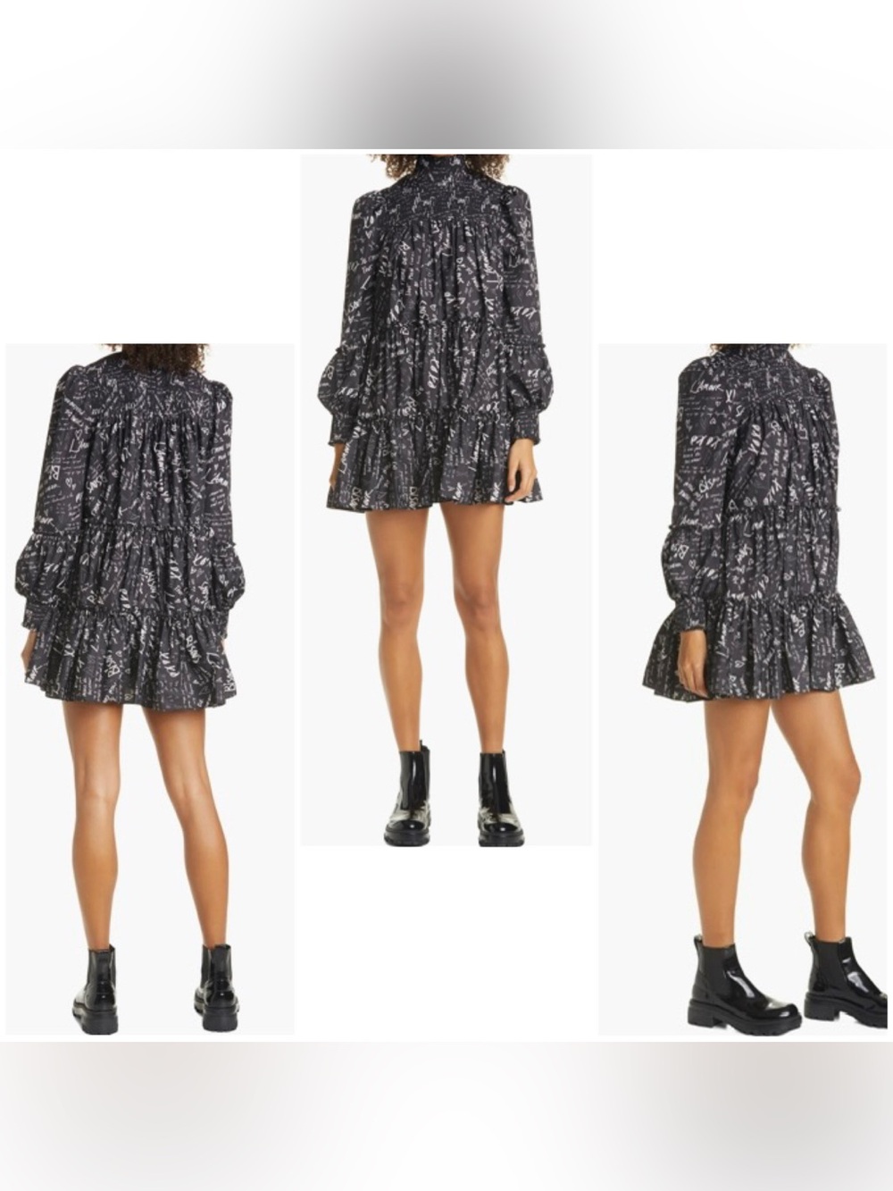 Rika Love Note Long Sleeve Minidress